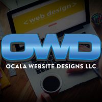 OCALA WEBSITE DESIGNS LOGO OVER LAPTOP